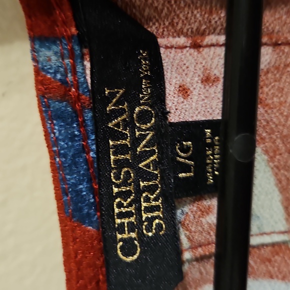 Christian Siriano Red Floral V Neck Shirt Dress. In EUc - Picture 2 of 5